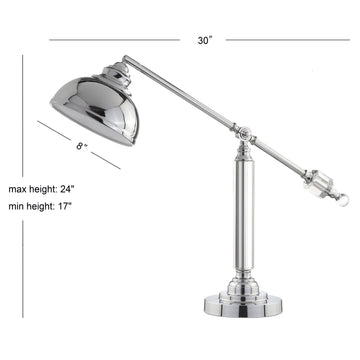 Giselle 22" Metal and Crystal LED Task Lamp - JONATHAN Y